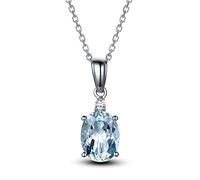 NZVCQVPU Necklace Pendant for Women 925 Inlaid Natural Topaz Pendant Ladies Necklace
