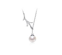 NZVCQVPU Necklace S925 Silver Freshwater Pearl Necklace Pendant Chain 8-9mm White Round Fashion Simple Female Jewelry Gift Pendant