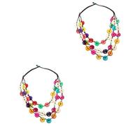 NZVCQVPU Necleses R Coconuts bohemios de cuentas africanas Coloridas para mujeres Coconut Shell Wood