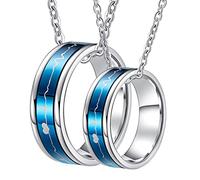 NZVCQVPU Para el anillo de parejas, el acero inoxidable azul de las parejas personaliza el anillo de giro azul de 7 mm regalos del corazón para la esposa