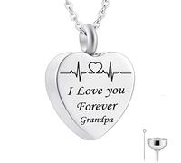 NZVCQVPU Pendant, Chains Steel I Love You Forever... Memorial Locket for Men with Funnel Kit & Bag