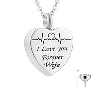 NZVCQVPU Pendant, Chains Steel I Love You Forever... Memorial Locket for Men with Funnel Kit & Bag