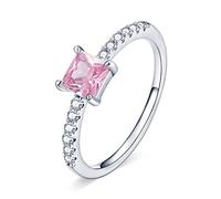 NZVCQVPU Pink Square Crystal Halo For Jewelry Finger Ring