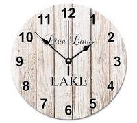 NZVCQVPU - Reloj de pared de 10 pulgadas, diseño de grano de madera con gradiente de madera, funciona en vivo y en el lago, eliminación de la decoración de la habitación, regalo para hombre y mujer
