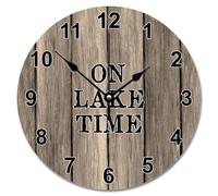NZVCQVPU Reloj de pared de madera de granero desgastado y elegante, reloj de pared con pilas, reloj de pared de 30,5 cm, silencioso, sin tictac, decoración para oficina, escuela, baño