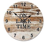 NZVCQVPU Reloj de pared de madera de granero desgastado y elegante, reloj de pared con pilas, reloj de pared de 30,5 cm, silencioso, sin tictac, decoración para oficina, escuela, baño
