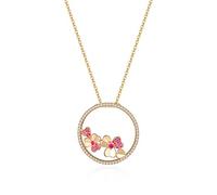 NZVCQVPU Ronda flores incrustadas zirconia cúbica colgante banquete moda exquisito collar elegante collares de joyería para mujeres