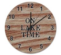 NZVCQVPU Shabby Chic Weathered Barn Wood Wooden Wall Clock On Lake Time Wall Clocks Battery Operated 12 Inch Men Cave Wall Clock Silent No Ticking Decor for Office School Bathroom