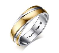 NZVCQVPU Stainless Steel Ring, Rings for Womens Mens, 6MM Twill Polished Comfort Fit Wedding Band Size J 1/2-Z, /Black/Rose
