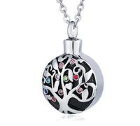 NZVCQVPU Steel for Men, Memorial for Women Circle Memorial Locket with Funnel Kit & Bag
