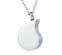 NZVCQVPU Steel Urn Necklaces for Ashes, Memorial Pendants for Ashes Irregular Water Drop Funeral Urn Necklaces