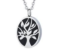 NZVCQVPU Urn Necklace for Ashes Animals,Tree of Life Cubic Zirconia Ash Necklace Stainless Steel Memorial Necklaces for Ashes