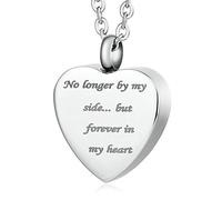 NZVCQVPU Urn Necklaces for Ashes for Women, Stainless Steel Heart Shape with English Pet Urn Memorial