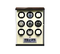 NZVCQVPU Winder 2/4/6/9 Winder LCD Touch Screen Display Super Quiet Motor Wooden Piano Finish with Remote Control & LED Elegant Showcase(4+0) Atmosphere Winder