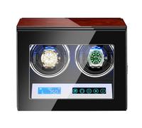 NZVCQVPU Winder Automatic Winder for 2 Watches Wooden Rotating Double Watches Display Storage Case Box Self-Winding Mechanical Dustproof Case with LCD Touch Screen Display Quiet Motor