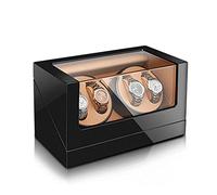 NZVCQVPU Winder Display Box Wooden Automatic Winder for 4 Watches Display Case with Quiet Japanese Motor Piano Paint Exterior 4 Rotation Mode Dual Power Supply Winder
