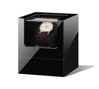 NZVCQVPU Winder Single Winder with 5 Rotation Mode Setting Luxury Mechanical Storage Case Wood Shell Piano Quiet Display Case with Motor and Dual Power Supply(Red Paint+White Velvet)