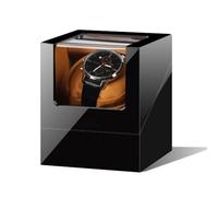 NZVCQVPU Winder Single Winder with 5 Rotation Mode Setting Luxury Mechanical Storage Case Wood Shell Piano Quiet Display Case with Motor and Dual Power Supply(Red Paint+White Velvet)