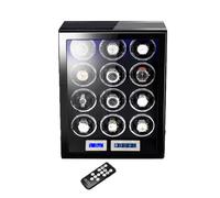 NZVCQVPU Winder Winder Automatic Winding Box for 2/3/4/6/9/12 Watches Luxury Mechanical Storage Case with Japanese Motor Remote Control LED Lights LCD Touch Screen(12+0) Atmosphere