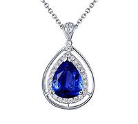 NZVCQVPU Womens 18 Karat White Chain Pendant, Teardrop Pendant Necklaces 2.79Ct Tanzanite Pendant Necklaces For Womens Girls Gifts For Birthday Christmas White With Jewelry Box