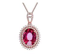 NZVCQVPU Women's Necklace with Pendant 750 Heart with Tourmaline 2.83Ct Wedding Chain Rose for Women Mother Girlfriend