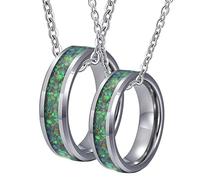 NZVCQVPU y su juego de acero, juego de anillo de anillo de 8 mm, incrustación de cáscara verde