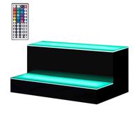 NZVZGKTNTW Estante De Bar con Iluminación LED For Exhibición De Botellas De Licor, Estante De 2 O 3 Niveles Que Cambia De Color For Whisky, Bebidas De Bar En Casa, Estantes(2-Tier,40X21X17CM)