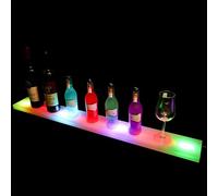 NZVZGKTNTW Estante De Exhibición De Botellas De Licor De Acrílico, Estante De Vino Iluminado Que Cambia De Color con Control Remoto, Estante De Vino Luminoso(90 * 11 * 2.4cm)