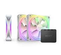 NZXT F120 RGB Duo Triple Pack - 3 ventiladores RGB de doble cara de 120 mm con controlador RGB - 20 LEDs direccionables individualmente - Flujo de aire equilibrado y presión estática - Blanco