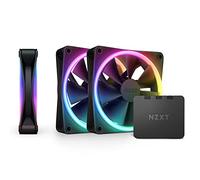 NZXT F120 RGB Duo Triple Pack - 3 ventiladores RGB de doble cara de 120 mm con controlador RGB - 20 LEDs direccionables individualmente - Flujo de aire equilibrado y presión estática - Negro