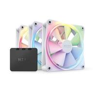 NZXT Ventiladores F120, RF-R12TF-W1, Personalización Avanzada de Iluminación RGB, Refrigeración Silenciosa, Triple (Ventilador y Controlador Incluidos), 120 mm, Blanco