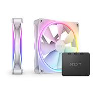 NZXT F140 Duo Twin Pack - Ventiladores RGB de doble cara de 140 mm con controlador RGB - 20 LEDs direccionables individualmente - Flujo de aire equilibrado y presión estática - Blanco