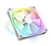 NZXT F140 RGB Duo - Ventilador RGB de doble cara de 140 mm - 20 LEDs direccionables individualmente - Flujo de aire equilibrado y presión estática - Rodamiento dinámico de fluidos - Blanco