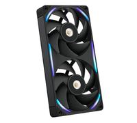 NZXT F240X Ventilador Rendimiento Marco Único - 2x 120mm PWM RGB PC - Flujo & presión máx - Bajo ruido - Marco & aspas LCP - Rodamiento magnético fluido - Grosor 30mm - Negro