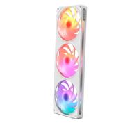 NZXT F360 RGB Reverse de marco único Ventilador - 3 ventiladores PWM de 120 mm con aspas invertidas para caja de PC - Iluminación RGB - Rodamiento dinámico fluido - Compatible con NZXT CAM - Blanco