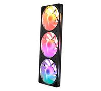 NZXT F420 RGB Reverse de marco único Ventilador - 3 ventiladores PWM de 140 mm con aspas invertidas para caja de PC - Iluminación RGB - Rodamiento dinámico fluido - Compatible con NZXT CAM - Negro