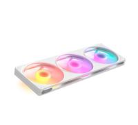 NZXT F420 RGB de marco único Ventilador - 3 ventiladores PWM de 140 mm para caja de PC - Vibrante iluminación RGB - Rodamiento dinámico fluido - Compatible con NZXT CAM - Blanco