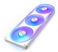 NZXT F420U Ultra RGB de marco único - 3x 140 mm ventiladores PWM para caja PC - RGB multizona - Ultrasilencioso - Rodamiento dinámico fluido - Compatible con NZXT CAM - Blanco