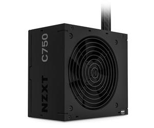 NZXT Fuente de alimentación C750 Bronze - PA-7B2BB-EU - 750 W - Certificación 80 Plus Bronze - Diseño no Modular - Ventilador FDB de 120 mm - 3 años de garantía - Negra (2023)