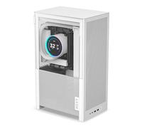 NZXT H2 Flow - Caja para PC Mini-ITX de 20,7 L con Alto Flujo de Aire - Incluye 2 Ventiladores Superiores de 120 mm y Cable Elevador PCIe 5.0 - GPU de 331 mm - Radiador de 280 mm - Blanco