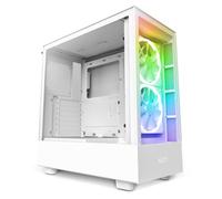 NZXT H5 Elite Caja PC Gaming Mid-Tower Premium ATX | Doble Panel de Cristal Templado | Panel Frontal E/S Puerto USB de Tipo C | Iluminación RGB integrada | Color Blanco | CC-H51EW-01