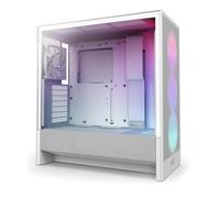 NZXT H5 Flow RGB - Caja PC Semitorre ATX Compacta - Blanco | Semitorre compacta con ventiladores F360 RGB Core, soporte de radiador de 360mm y vidrio templado. RGB listo para CAM.