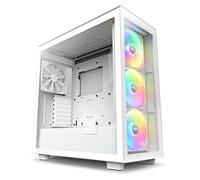 NZXT H7 Elite RGB, 2023 Caja Mid-Tower ATX para PC Gaming, Panel Frontal Perforado para un Alto Flujo de Aire, Paneles de Cristal Templado, 3 Ventiladores RGB, Color Blanco, CM-H71EW-02