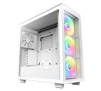 NZXT H7 Elite RGB, 2023 Caja Mid-Tower ATX para PC Gaming, Panel Frontal Perforado para un Alto Flujo de Aire, Paneles de Cristal Templado, 3 Ventiladores RGB, Color Blanco, CM-H71EW-02