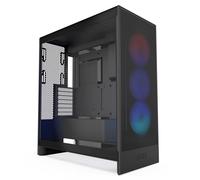 NZXT H7 Flow RGB, 2024 Semitorre ATX Flujo de Aire con Ventiladores RGB, Admite Ventiladores Inferiores para gráfica, con Unidad de Ventiladores RGB con Marco Simple 360 mm, Negro