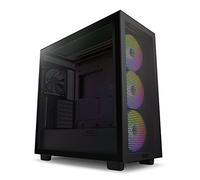 NZXT H7 Flow RGB Caja Mid-Tower ATX compacta para PC Gaming | Panel Frontal Perforado para un Alto Flujo de Aire | Panel de Cristal Templado | 3 Ventiladores RGB | Color Negro | CM-H71FB-R1