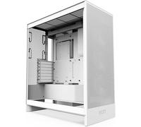 NZXT H7 Flow RGB | Semitorre ATX Flujo de Aire con Ventiladores RGB | Admite Ventiladores Inferiores para gráfica | con Unidad de Ventiladores con Marco Simple 360 mm | Blanco