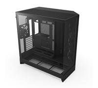 NZXT H9 Flow (2025) - Caja de PC ATX de Torre Media de Gran Flujo de Aire de Doble Cámara - Incluye 3 Ventiladores de 140 mm y 1 de 120 mm - Soporte para radiador de 420 mm - Vidrio Templado - Negro