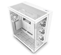 NZXT H9 Flow Caja PC Gaming ATX Mid-Tower de Doble Cámara | Panel Superior Perforado de Alto Flujo de Aire | Paneles de Cristal Templado | Soporte de radiador de 360 mm | Color Blanco | CM-H91FW-01