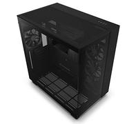 NZXT H9 Flow Caja PC Gaming ATX Mid-Tower de Doble Cámara | Panel Superior Perforado de Alto Flujo de Aire | Paneles de Cristal Templado | Soporte de radiador de 360 mm | Color Negro | CM-H91FB-01